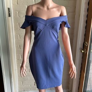 INA size large off the shoulder blue indigo cute formal casual dress